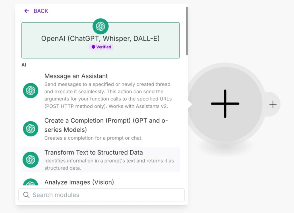 make에서 openAI 모듈 추가